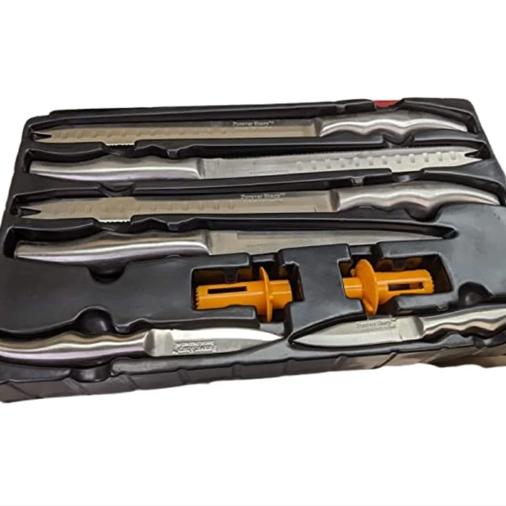 FOREVER SHARP PLATINUM SERIES 8 PC SURGICAL STAINLESS STEEL CULINARY KNIVES SET